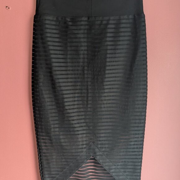 High Waisted Mesh Pencil Skirt - Picture 4 of 5